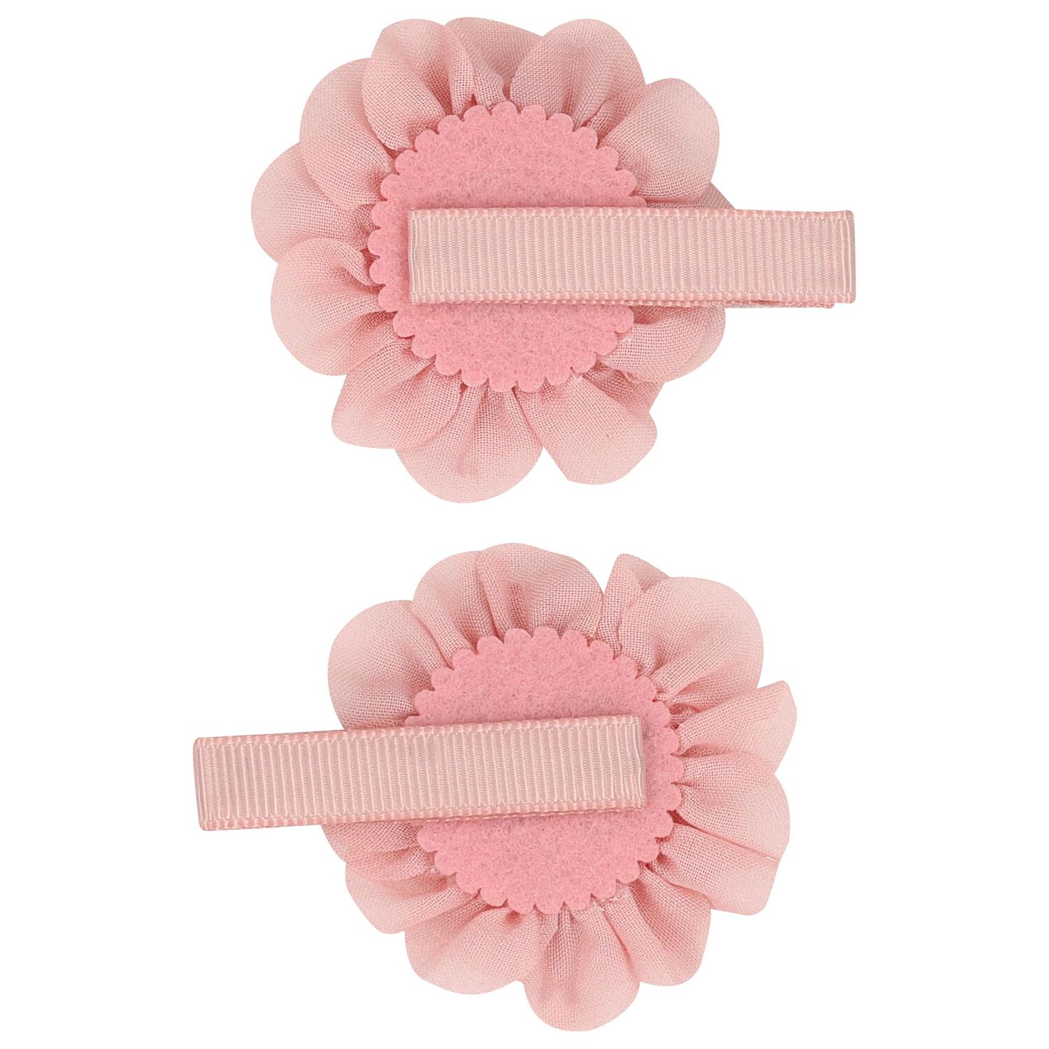 Girls Pink Flower Hairclips ( 2 Pack ), 2, hi-res