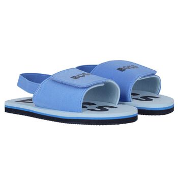 Boys Blue Logo Sandals