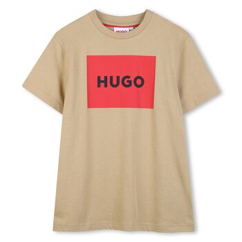 Boys Beige Logo T-Shirt 
