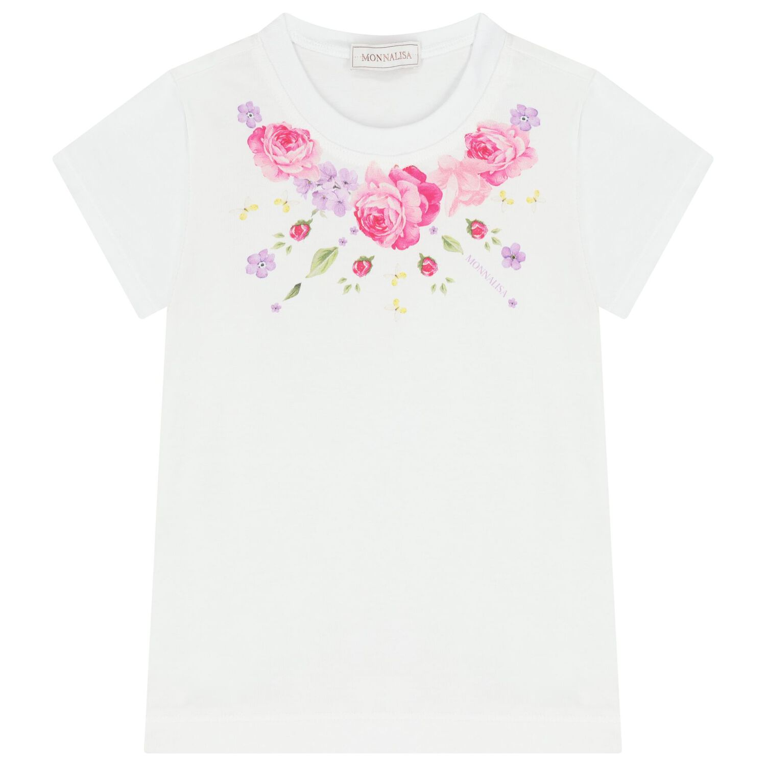 Girls White & Lilac Floral Skirt Set, 2, hi-res