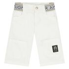 Younger Boys White Logo Shorts, 1, hi-res