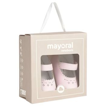 حذاء أطفال للبنات من الجلد ما قبل المشي باللون الوردي  