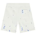Boys White Logo Shorts, 1, hi-res