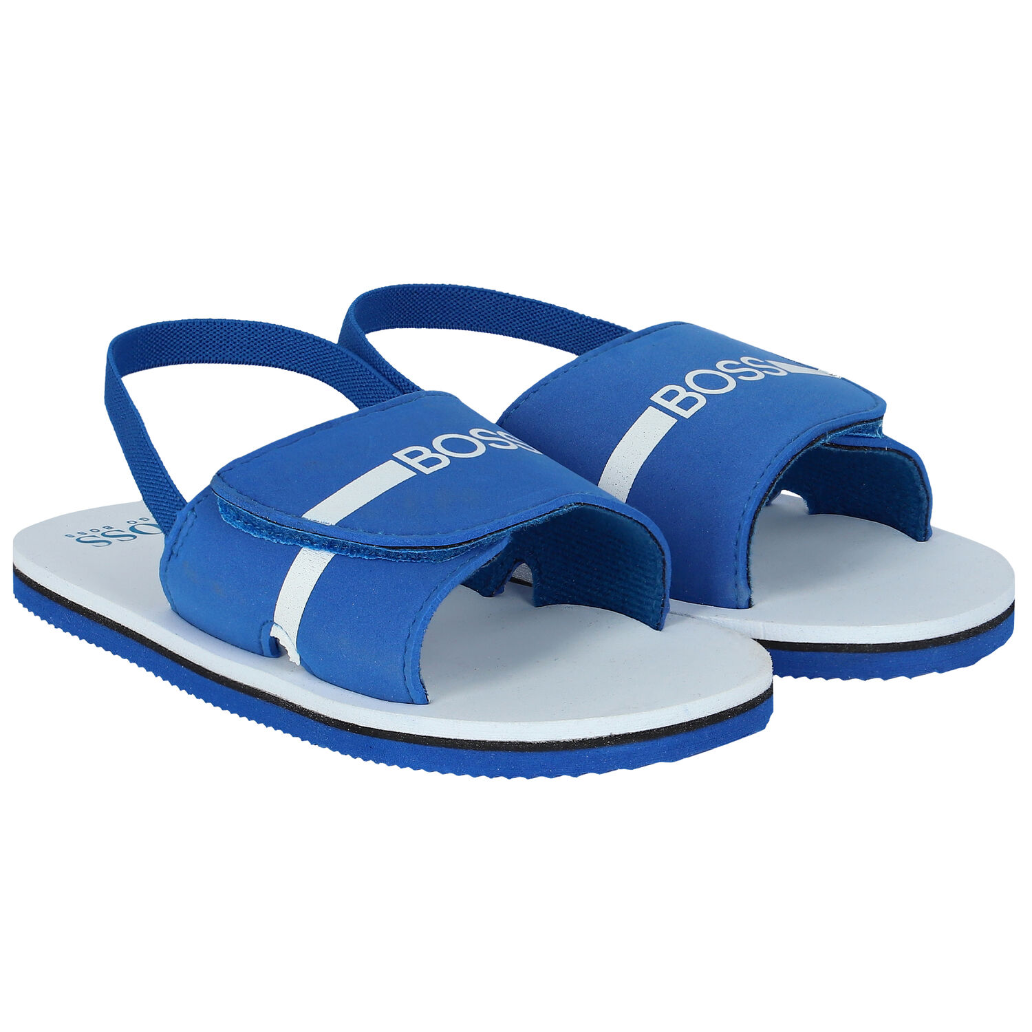 Younger Boys Blue Logo Sandals, 4, hi-res