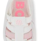 Baby Girls White Logo Sandals, 1, hi-res
