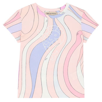 Girls Pink Abstract T-Shirt