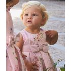 Younger Girls Pink Floral Dress, 1, hi-res