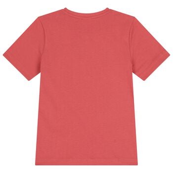 تيشيرت للأولاد بشعار باللون الأحمر