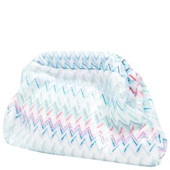 حقيبة مزينة بشعار متعرج باللونين الازرق و الابيض للبنات 