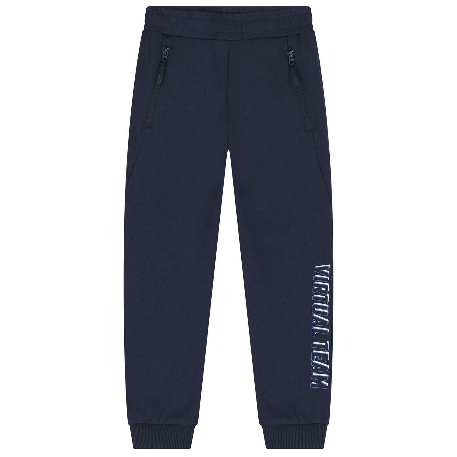 Boys Navy Blue Joggers, 1, hi-res