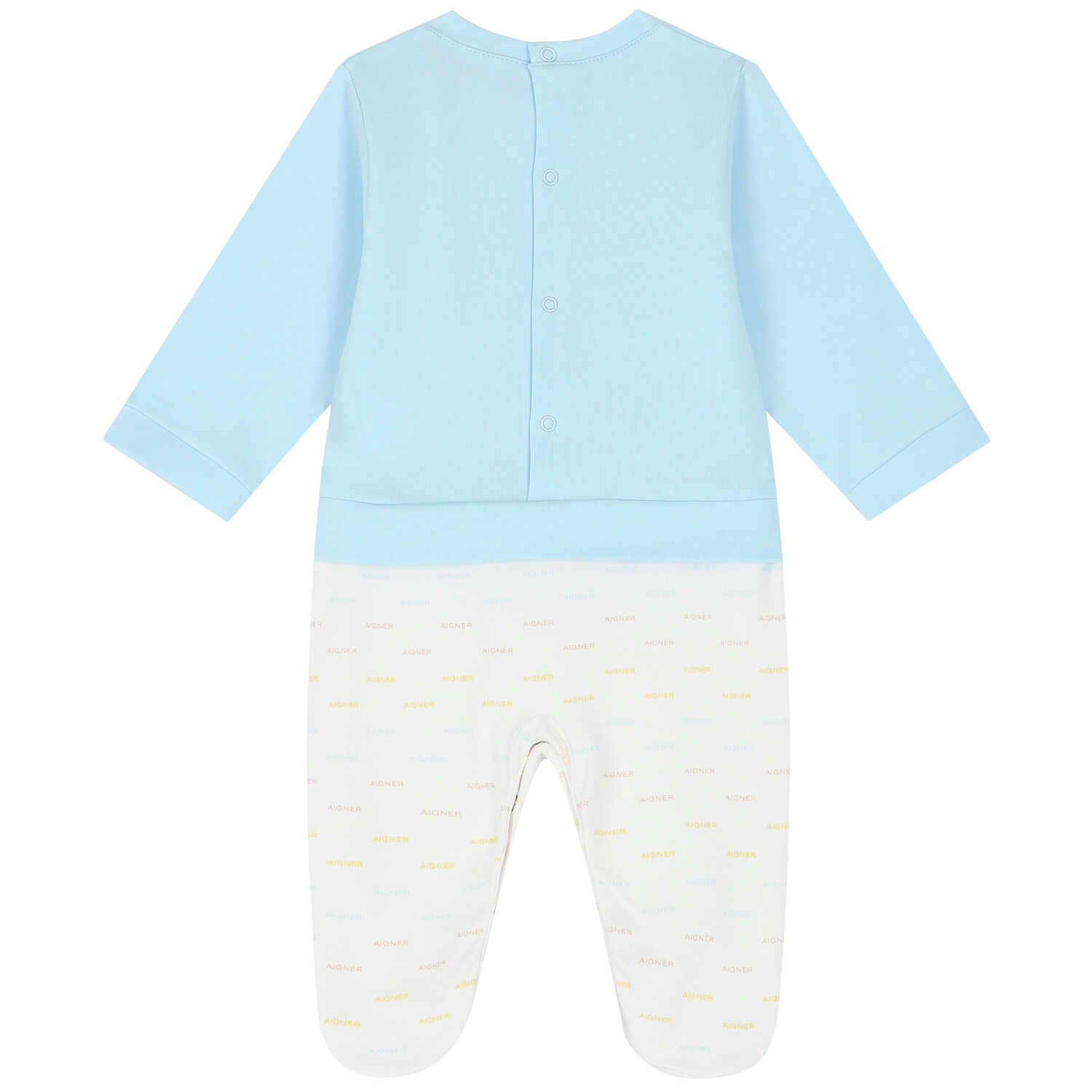 Baby Boys Blue & White Camel Babygrow, 1, hi-res