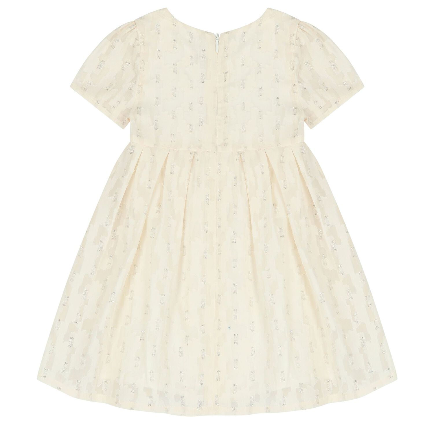 طقم فستان بنات شيفون  جاكار  باللون العاجي, 1, hi-res image number null