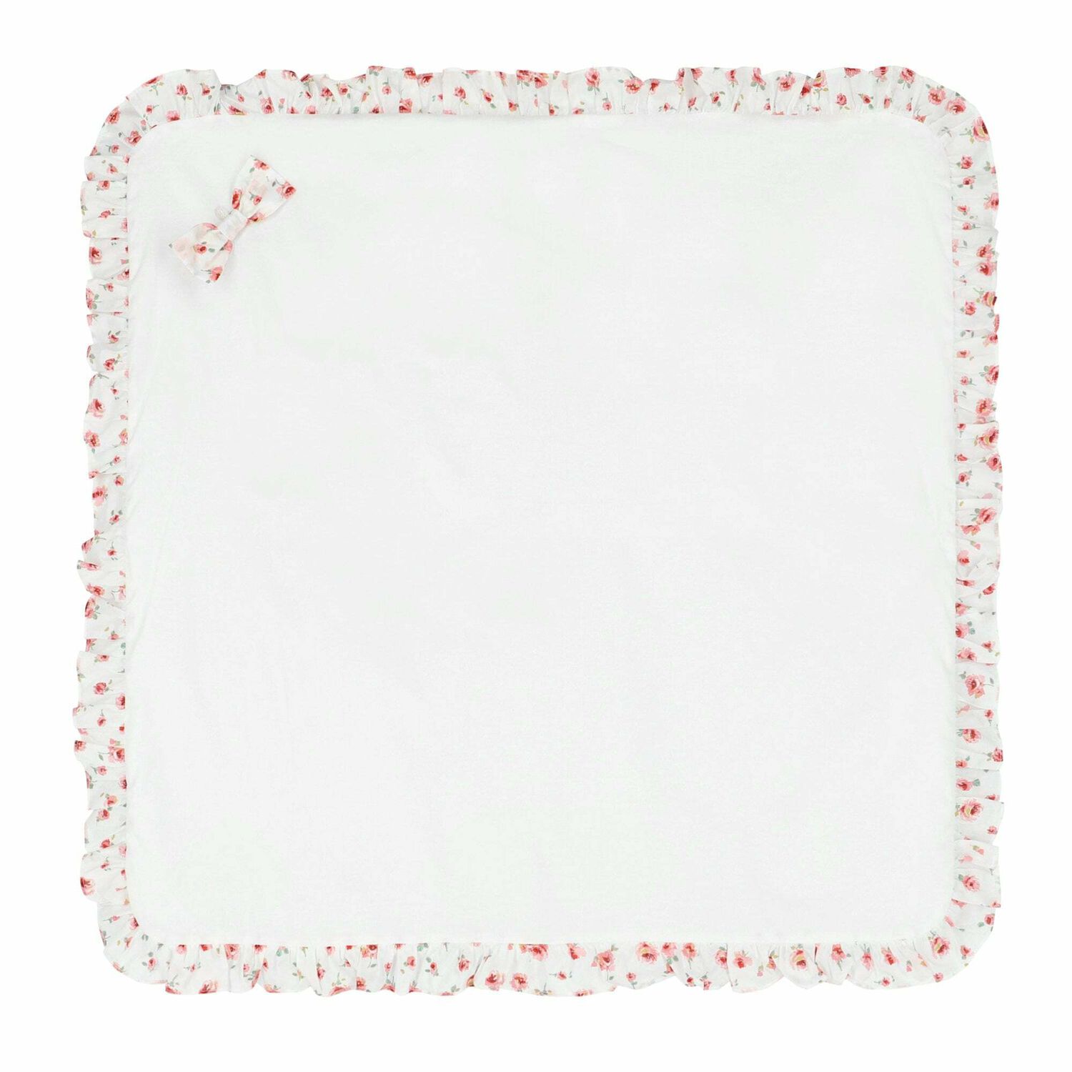 Baby Girls White Floral Blanket, 1, hi-res image number null