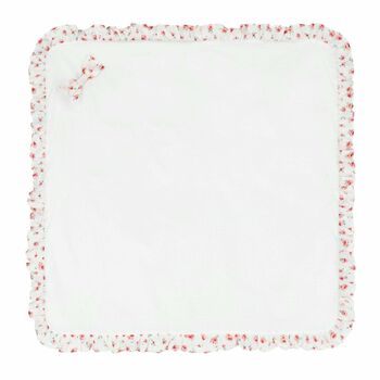 Baby Girls White Floral Blanket