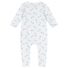 Baby White and Grey Stork Print Babygrow Set, 1, hi-res