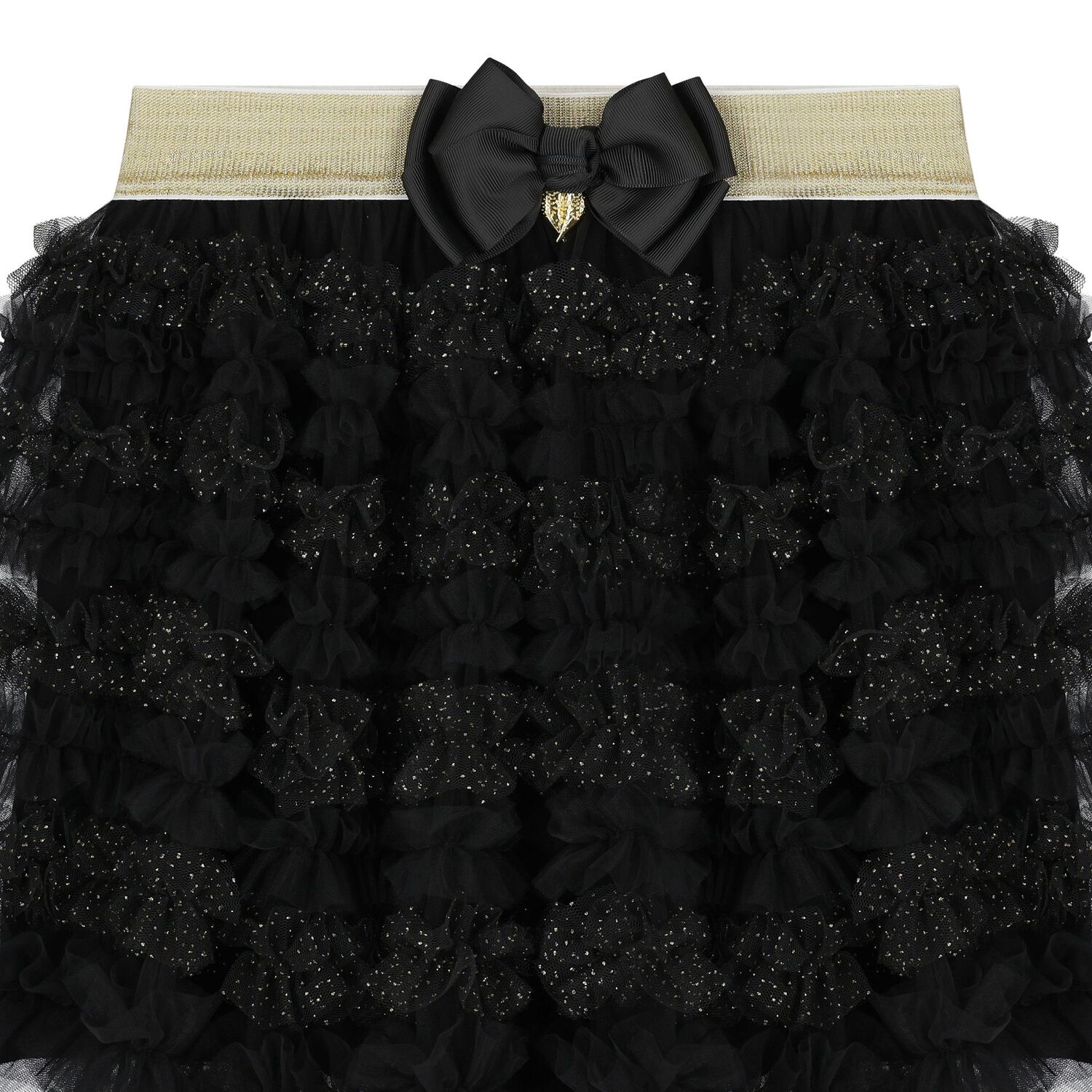 Girls Black & Gold Glitter Skirt, 1, hi-res image number null
