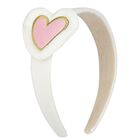 Girls Ivory Heart Headband, 1, hi-res