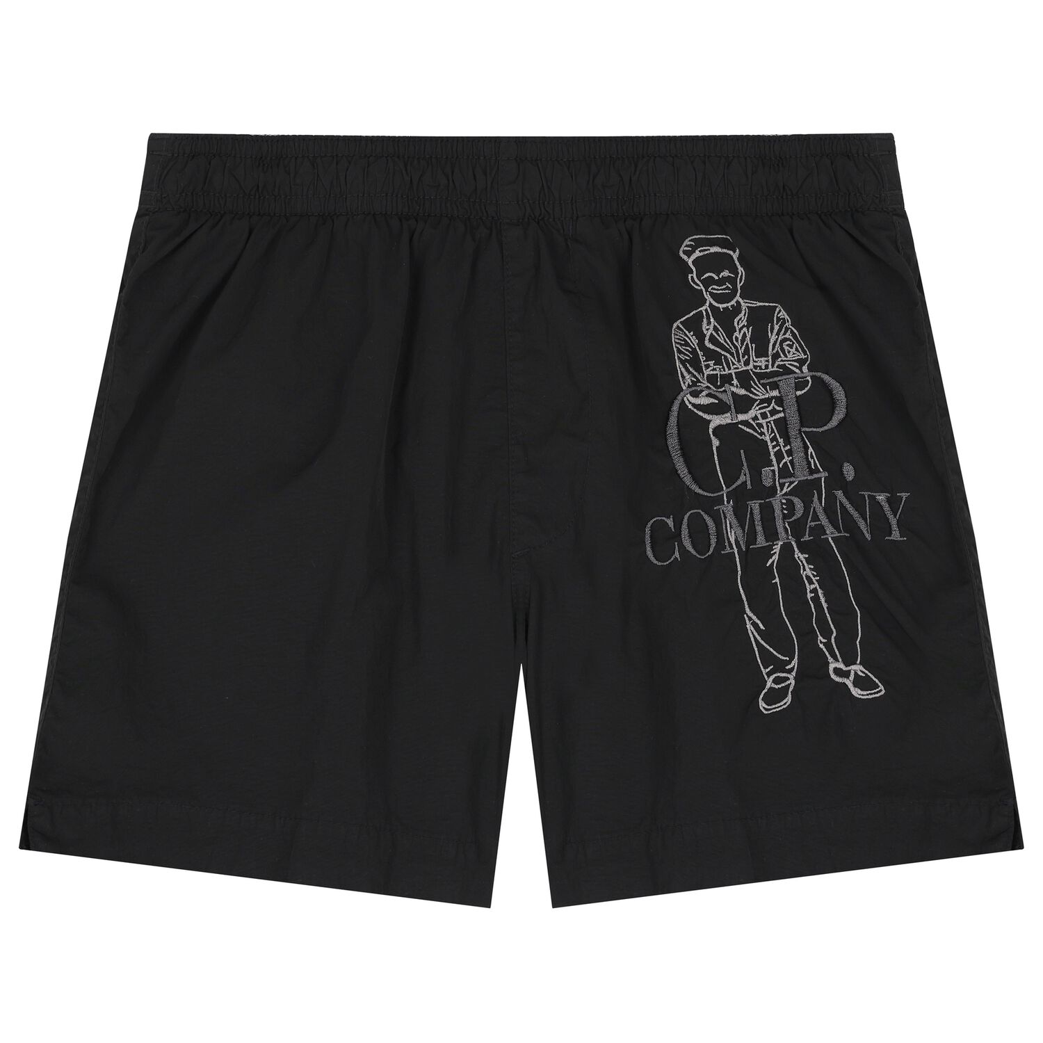 Boys Black Logo Swim Shorts, 1, hi-res