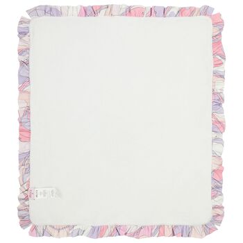 بطانية أطفال باللون  بيضاء ووردية مكشكشة من إيرل