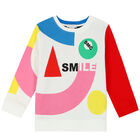 Girls White & Black Logo Sweatshirt, 1, hi-res