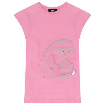 Girls Pink Logo Dress