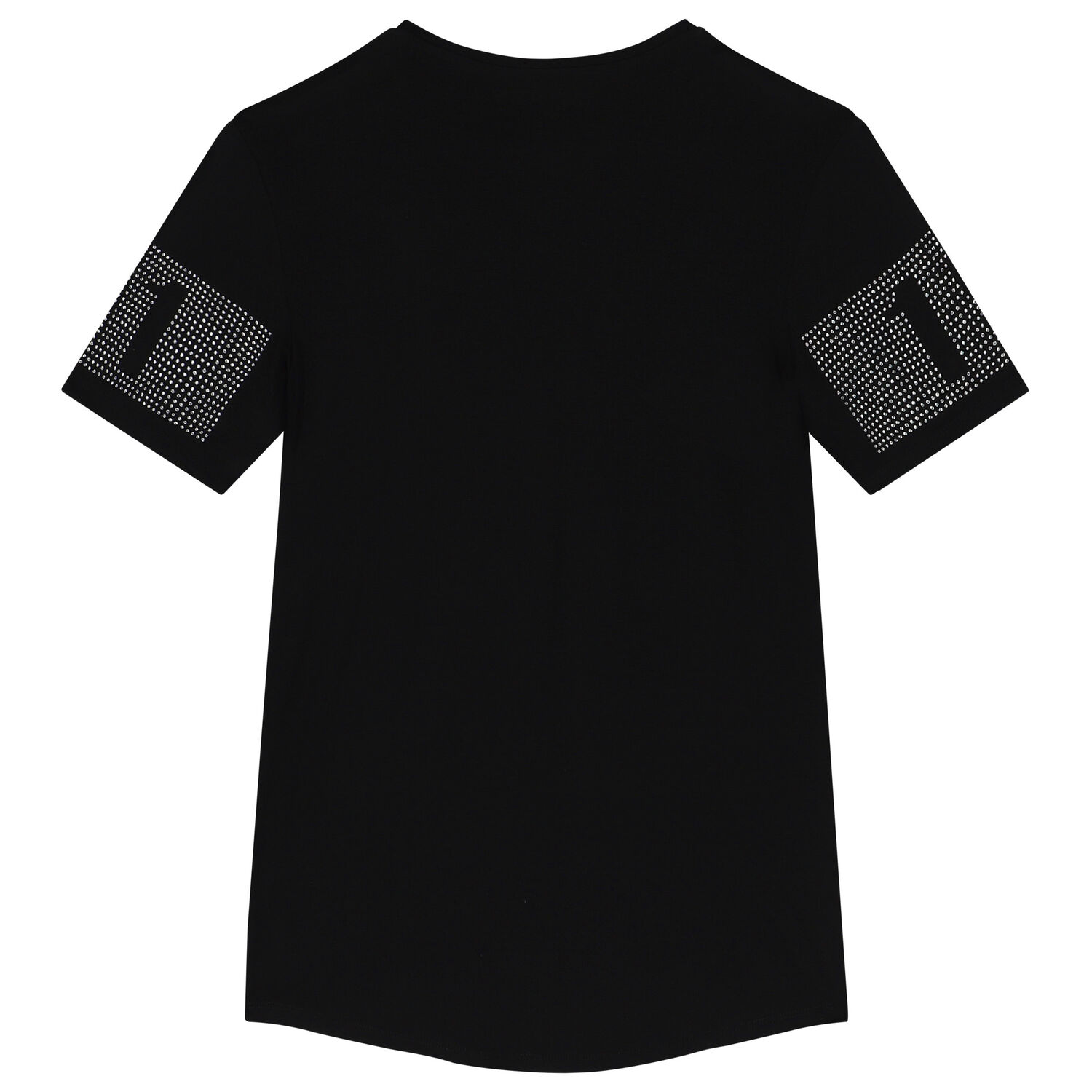 Girls Black Embellished Logo T-Shirt, 1, hi-res image number null