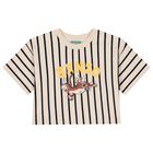 Girls Ivory & Black Tiger Logo T-Shirt, 1, hi-res