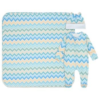 Blue & Yellow Zig Zag Babygrow Set