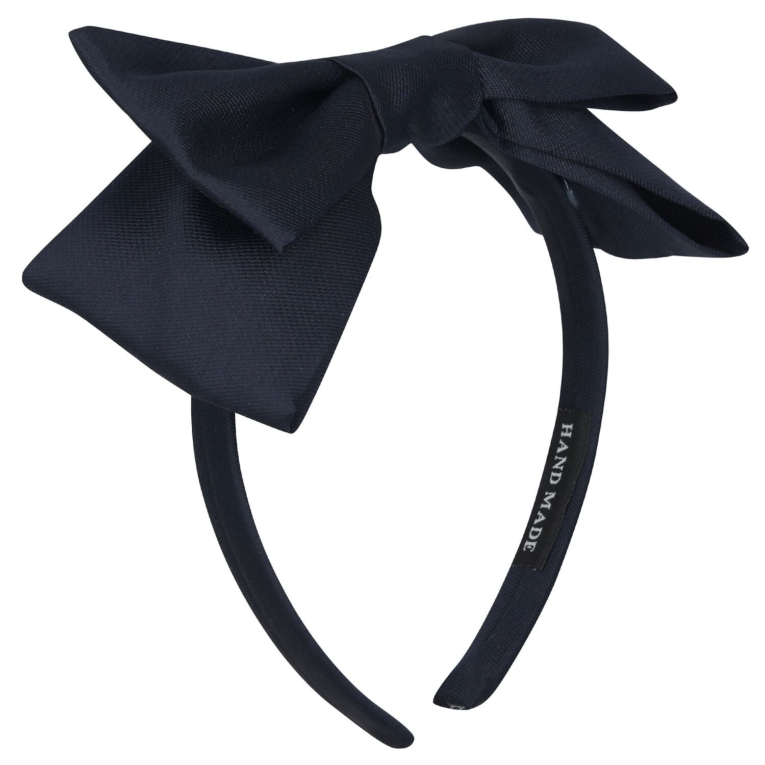 Girls Navy Blue Bow Headband, 2, hi-res