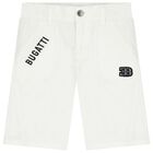 Boys White Logo Shorts, 1, hi-res