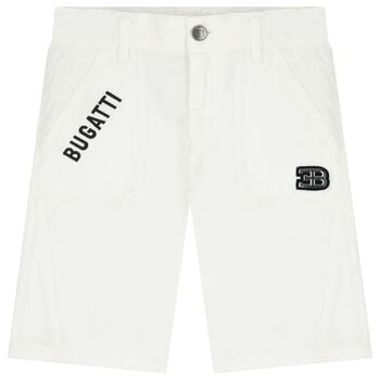 Boys White Logo Shorts