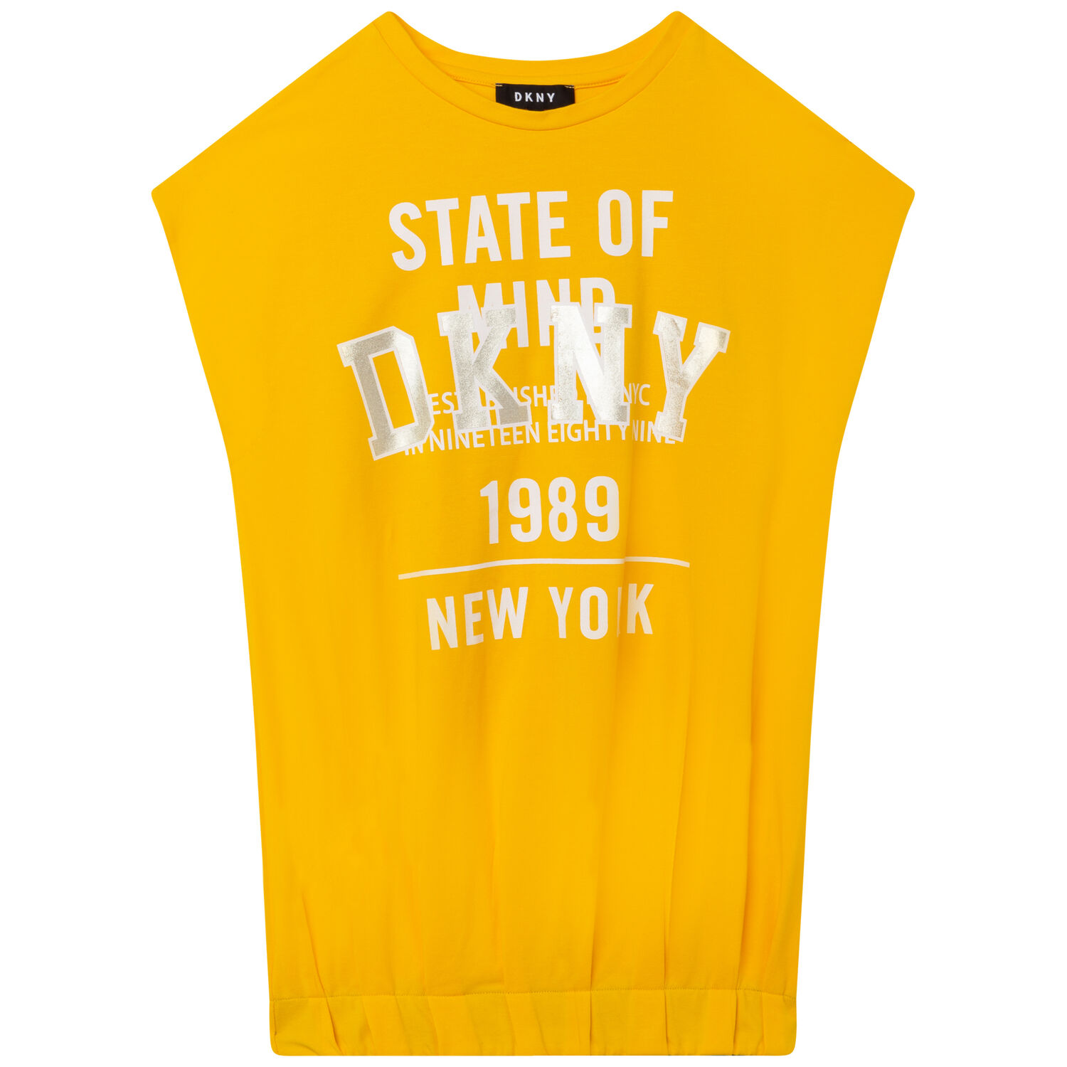 Girls Yellow Logo Dress, 2, hi-res