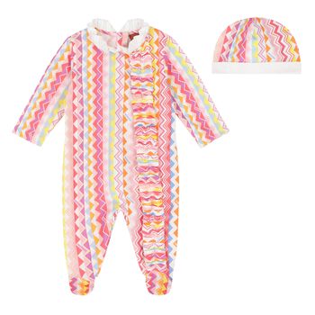 Baby Girls Pink ZigZag Babygrow Gift Set