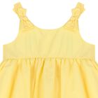 Girls Yellow Bow Tiered Dress, 1, hi-res