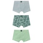 Boys White & Green Boxer Shorts ( 3-Pack ), 2, hi-res