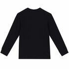 Boys Black Logo Long Sleeve Top, 1, hi-res