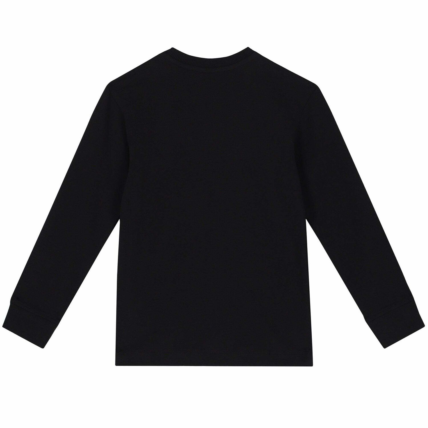Boys Black Logo Long Sleeve Top, 1, hi-res
