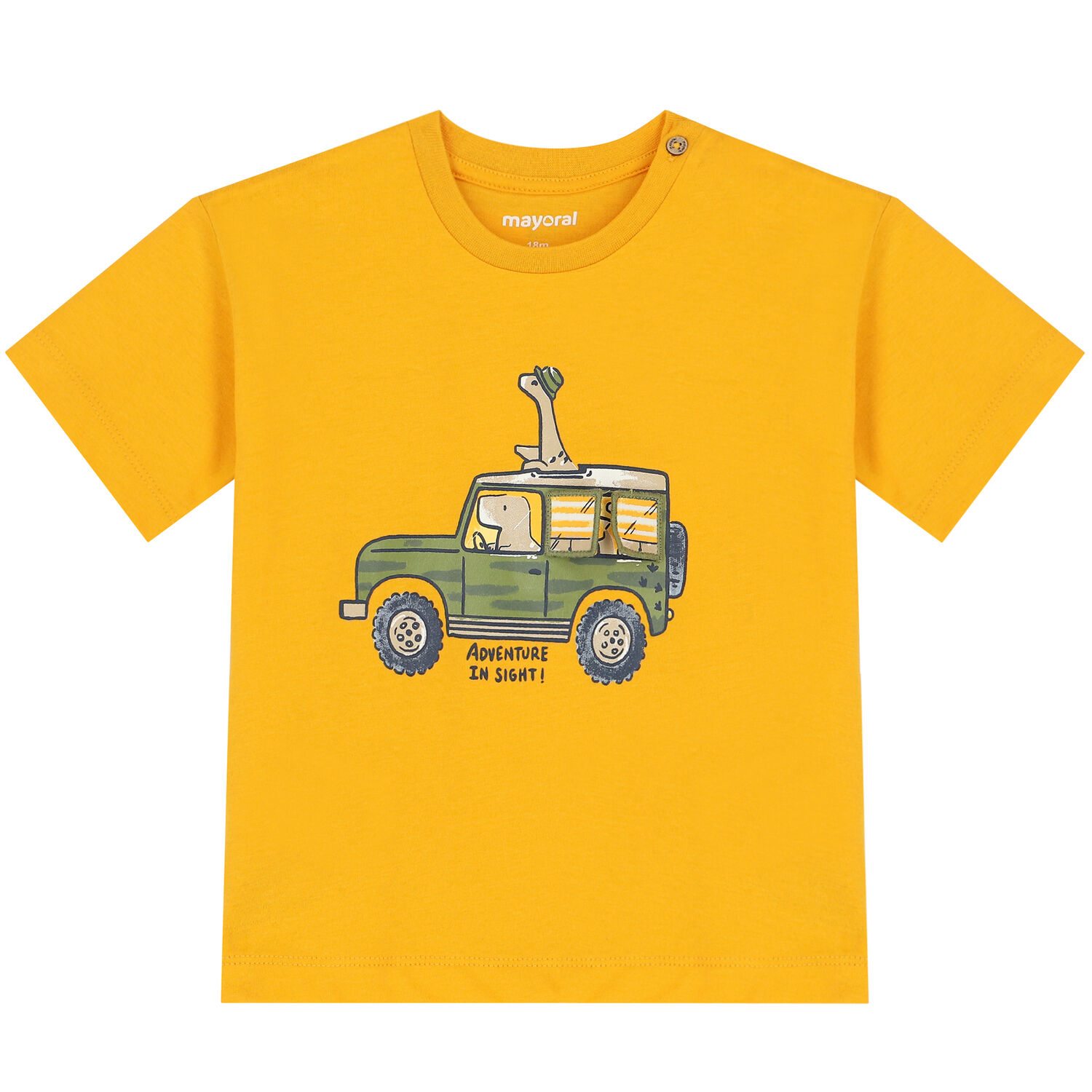 Younger Boys Yellow Dinosaurs T-Shirt, 1, hi-res