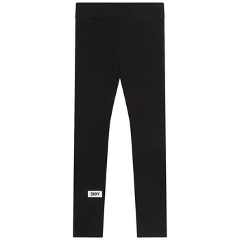 Girls Black Logo Leggings