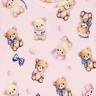 فستان بنات بشعار تيدي بير باللون الوردي, 1, hi-res