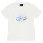 Boys White Logo T-Shirt, 1, hi-res