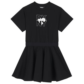 Girls Black Logo Dress