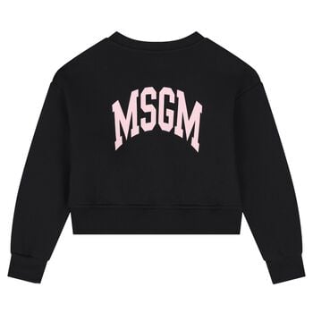 Girls Black Logo Fleece Sweatshirt