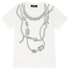 Girls Ivory Logo Chain T-Shirt, 1, hi-res