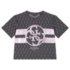 تيشيرت بنات بالشعار باللون الرمادي, 1, hi-res