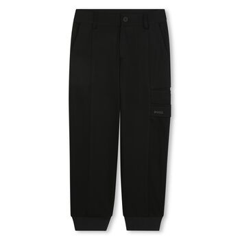Boys Black Logo Trousers