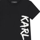 Boys Black Logo T-Shirt, 1, hi-res