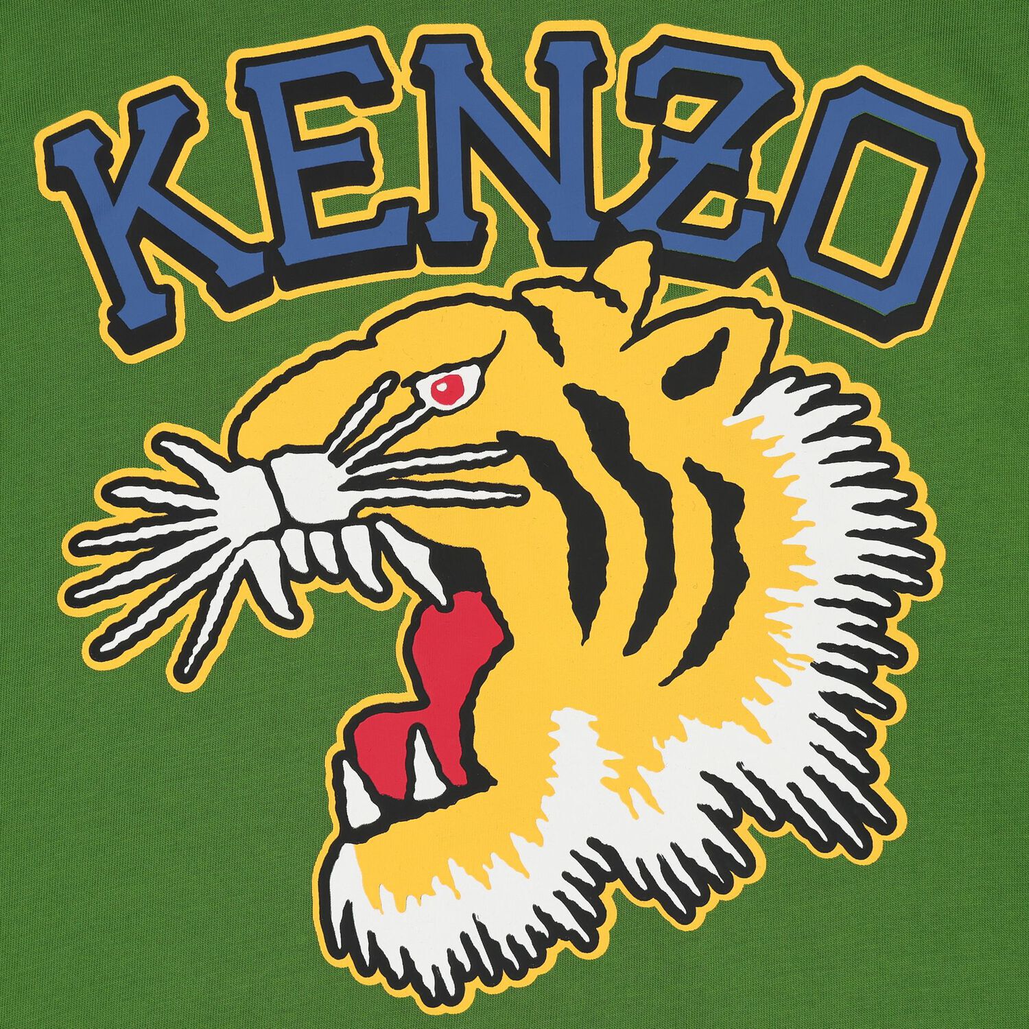 توب أولاد بأكمام بشعار النمر باللون الاخضر, 1, hi-res