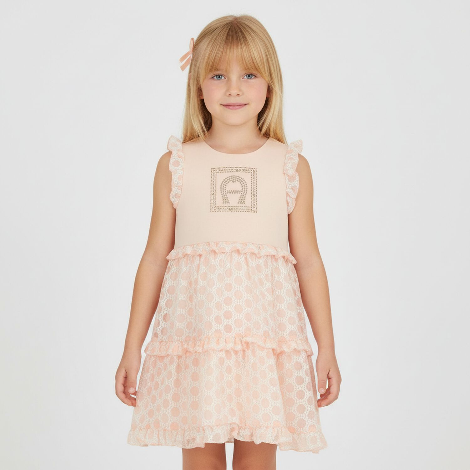 فستان بالشعار باللون الزهرى للبنات, 1, hi-res image number null