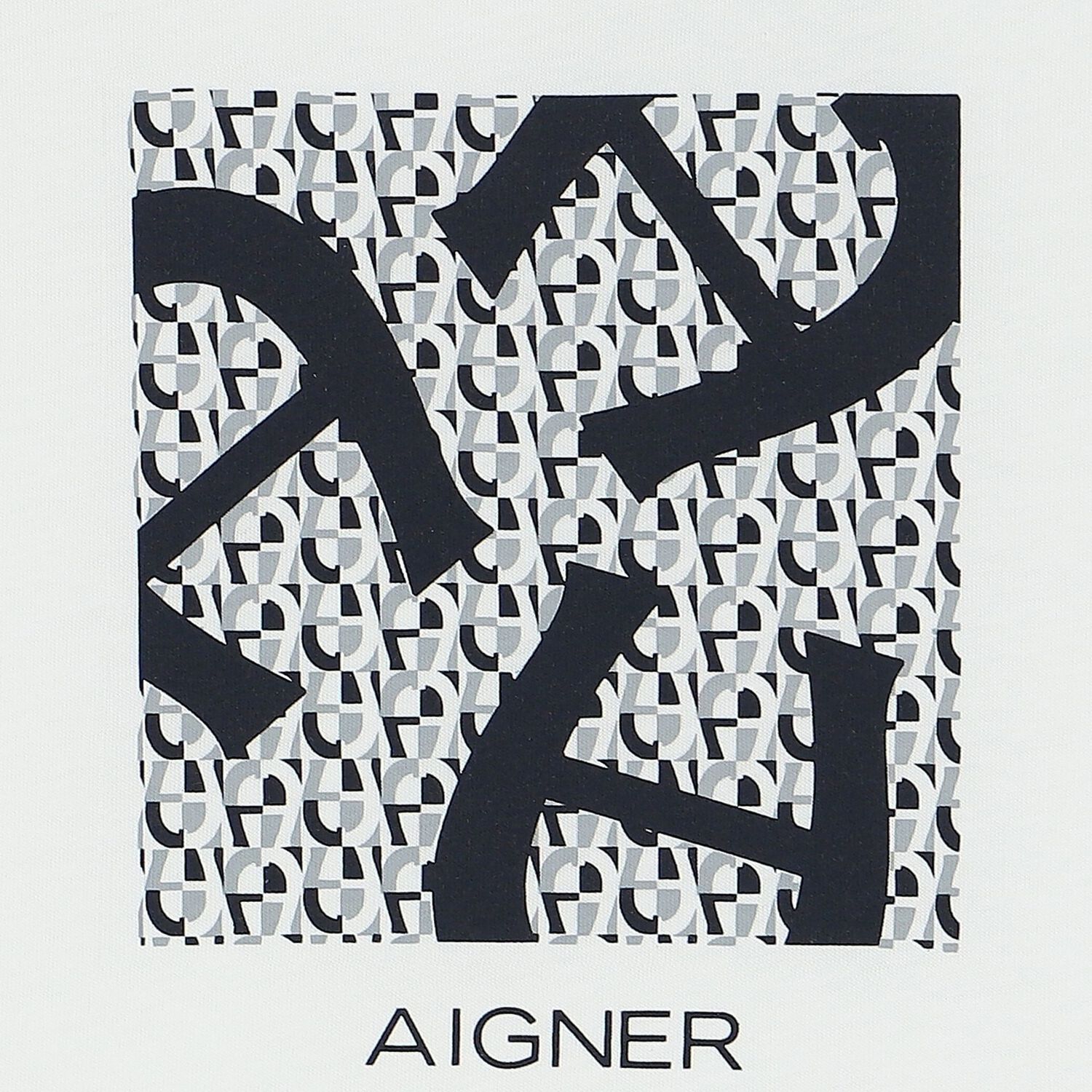 تيشيرت أولاد بالشعار باللون الأبيض, 1, hi-res